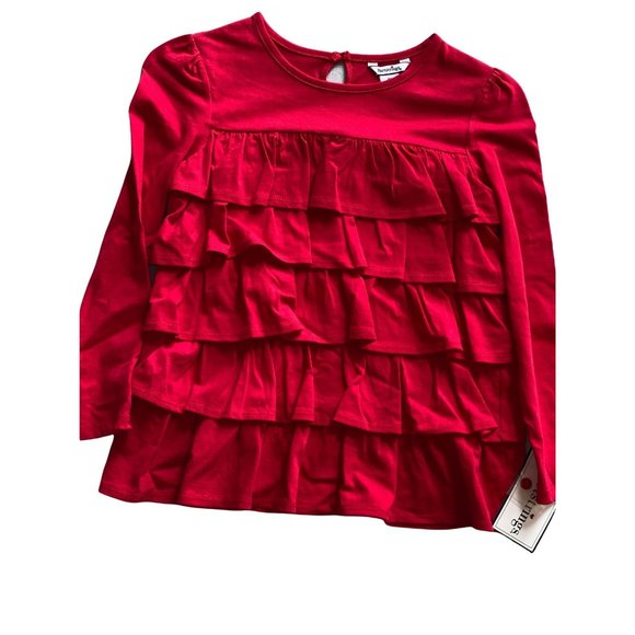 Hartstrings red tiered ruffle shirt 6x NWT - Picture 1 of 5
